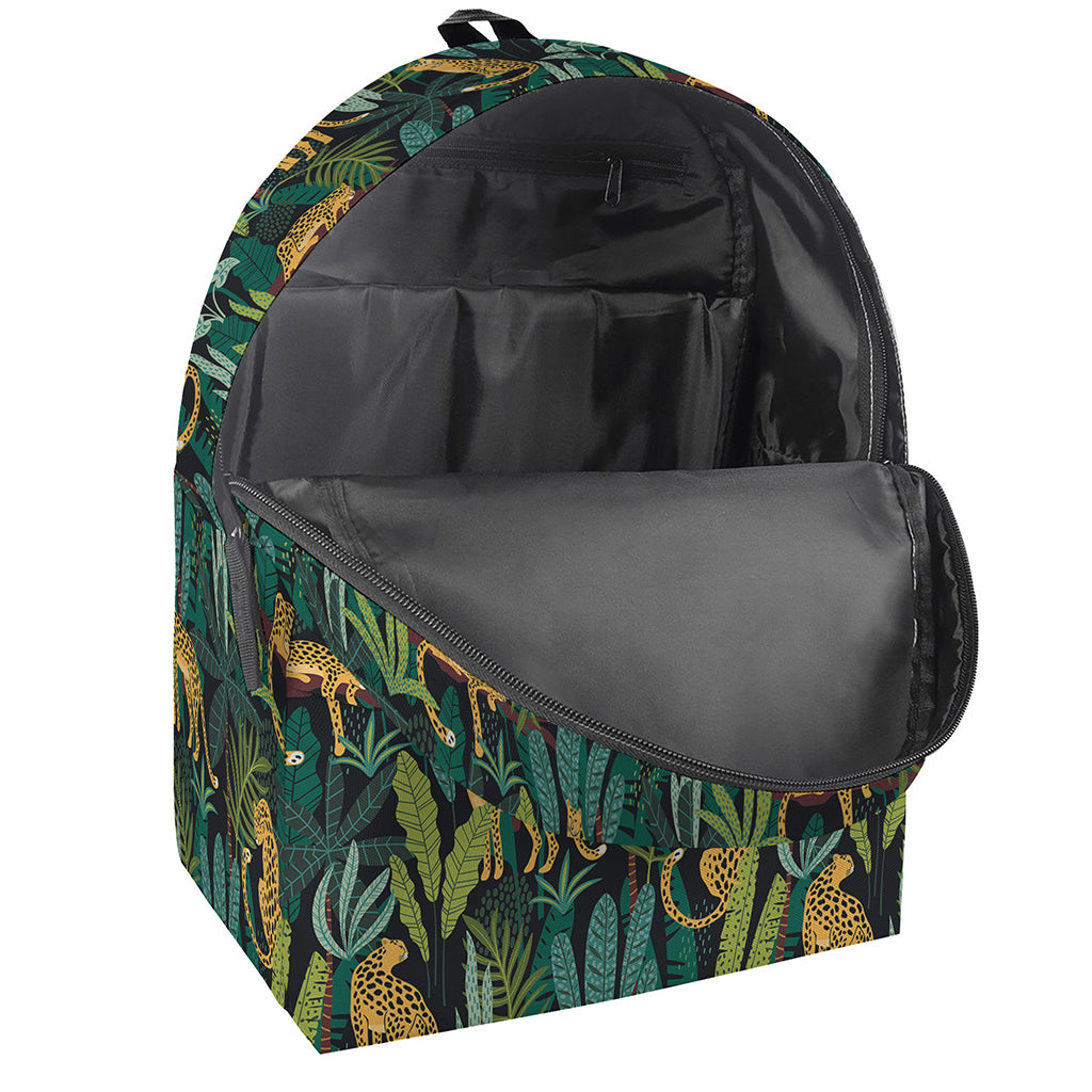 Tropical Jaguar Pattern Print Backpack