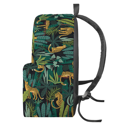 Tropical Jaguar Pattern Print Backpack