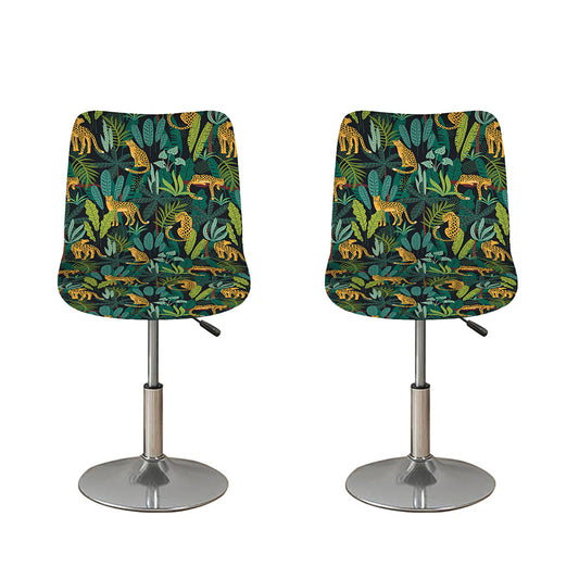Tropical Jaguar Pattern Print Bar Stool Covers