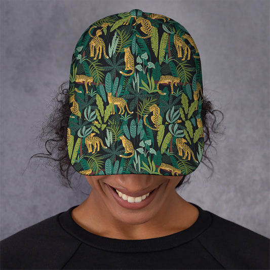 Tropical Jaguar Pattern Print Baseball Cap