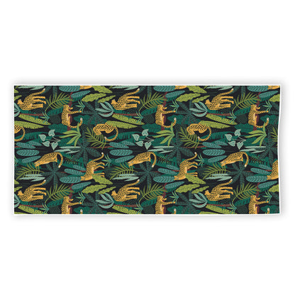 Tropical Jaguar Pattern Print Beach Towel