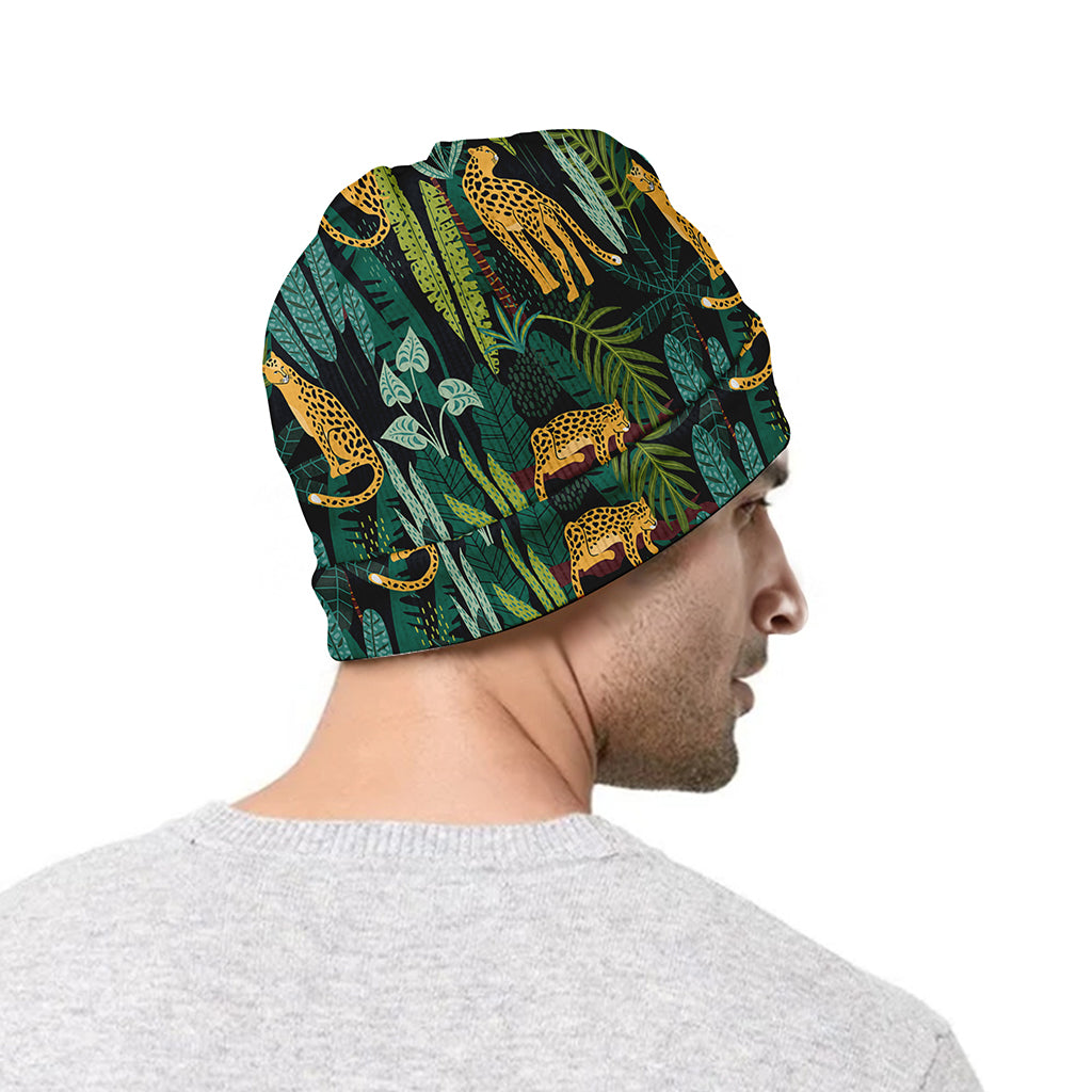 Tropical Jaguar Pattern Print Beanie