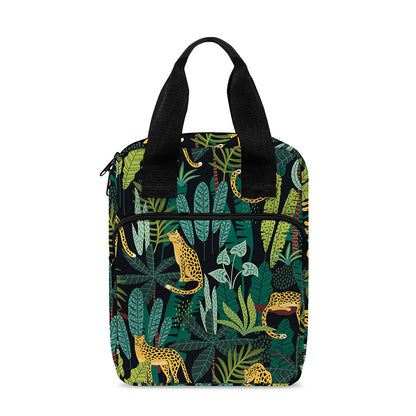 Tropical Jaguar Pattern Print Bible Tote Bag