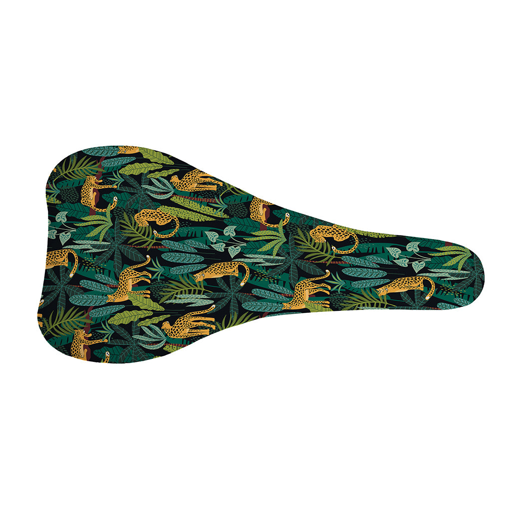 Tropical Jaguar Pattern Print Bicycle Seat Cover