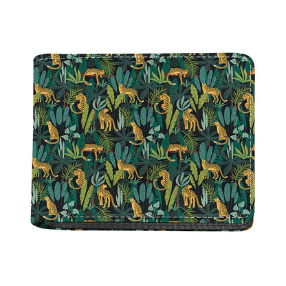 Tropical Jaguar Pattern Print Bifold Wallet