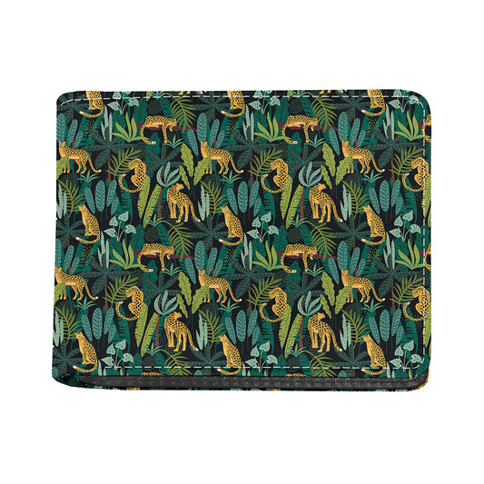 Tropical Jaguar Pattern Print Bifold Wallet