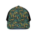 Tropical Jaguar Pattern Print Black Mesh Trucker Hat