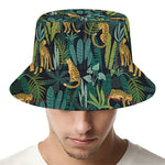 Tropical Jaguar Pattern Print Bucket Hat