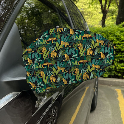 Tropical Jaguar Pattern Print Car Side Mirror Covers