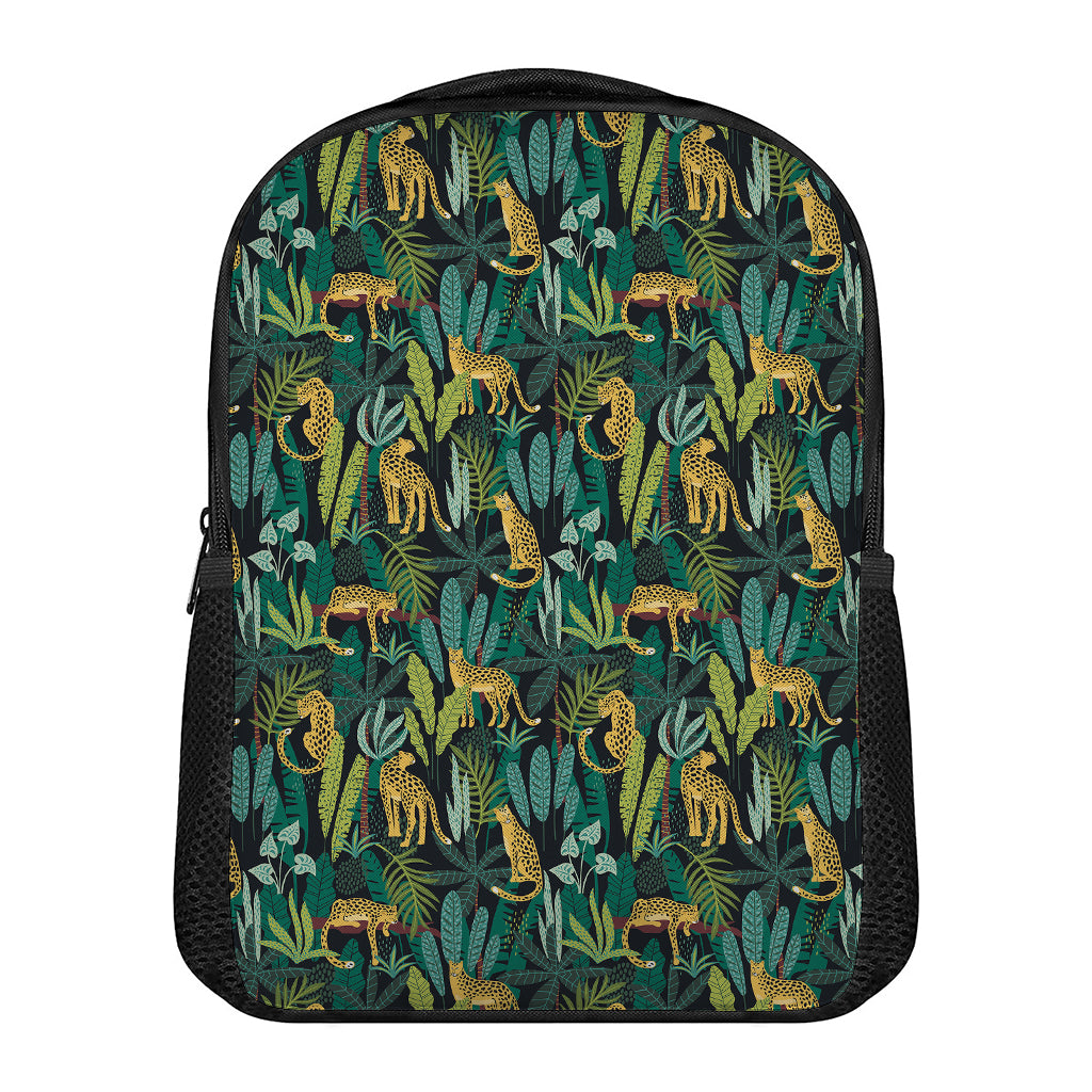 Tropical Jaguar Pattern Print Casual Backpack