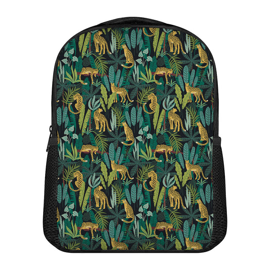 Tropical Jaguar Pattern Print Casual Backpack