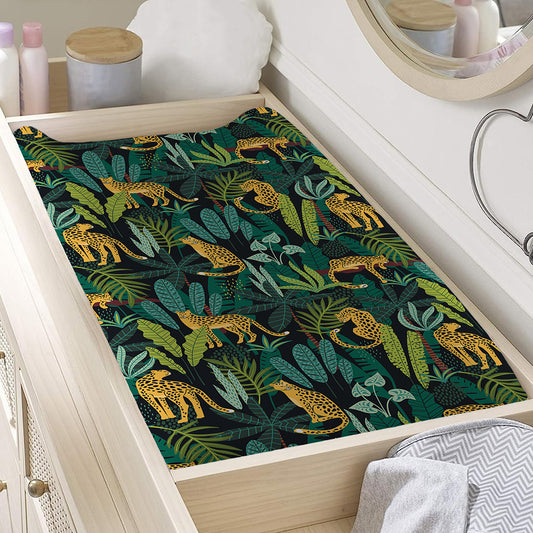 Tropical Jaguar Pattern Print Changing Pad Cover