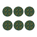 Tropical Jaguar Pattern Print Coaster Set