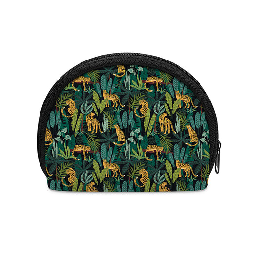 Tropical Jaguar Pattern Print Coin Purse