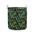 Tropical Jaguar Pattern Print Collapsible Laundry Basket