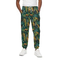 Tropical Jaguar Pattern Print Cotton Sweatpants
