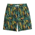 Tropical Jaguar Pattern Print Cotton Shorts