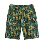 Tropical Jaguar Pattern Print Cotton Shorts