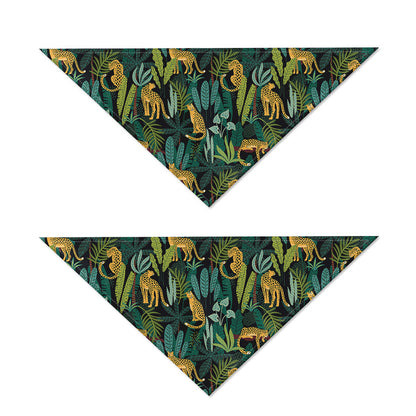 Tropical Jaguar Pattern Print Dog Bandana
