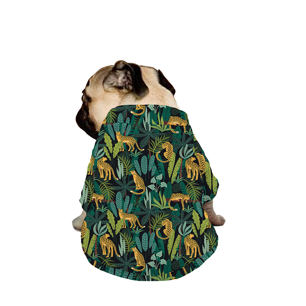 Tropical Jaguar Pattern Print Dog Zip Up Jacket