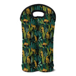 Tropical Jaguar Pattern Print Double Neoprene Wine Tote