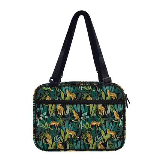 Tropical Jaguar Pattern Print Double Strap Bible Bag