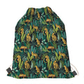 Tropical Jaguar Pattern Print Drawstring Bag