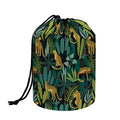 Tropical Jaguar Pattern Print Drawstring Makeup Bag