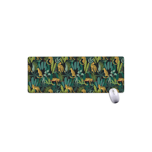 Tropical Jaguar Pattern Print Extended Mouse Pad