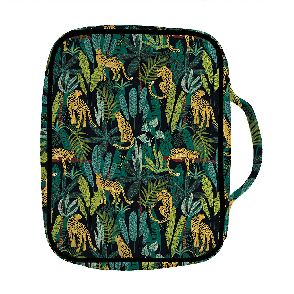 Tropical Jaguar Pattern Print Front Pocket Bible Bag