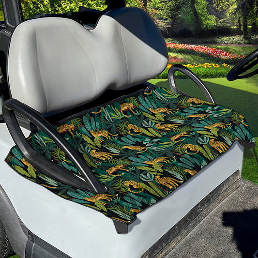 Tropical Jaguar Pattern Print Golf Cart Seat Cover