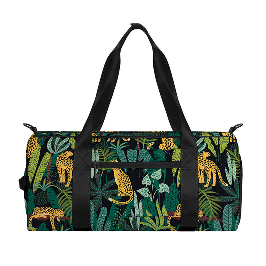 Tropical Jaguar Pattern Print Gym Bag