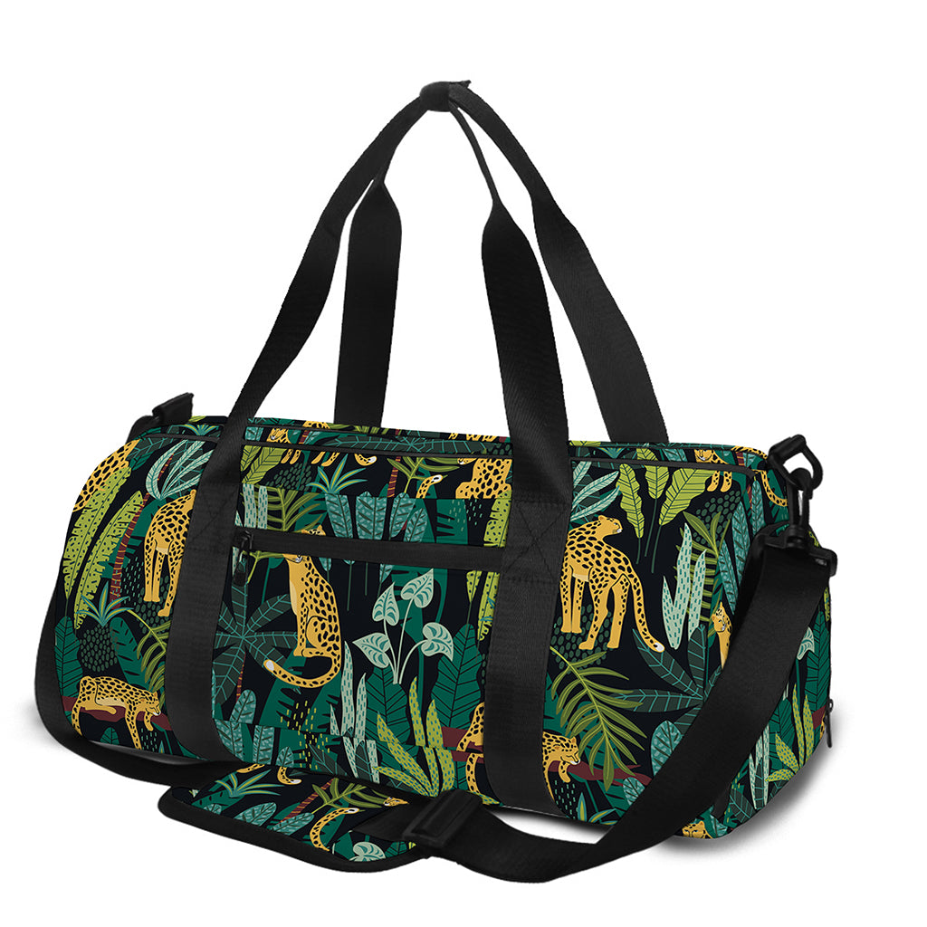 Tropical Jaguar Pattern Print Gym Bag