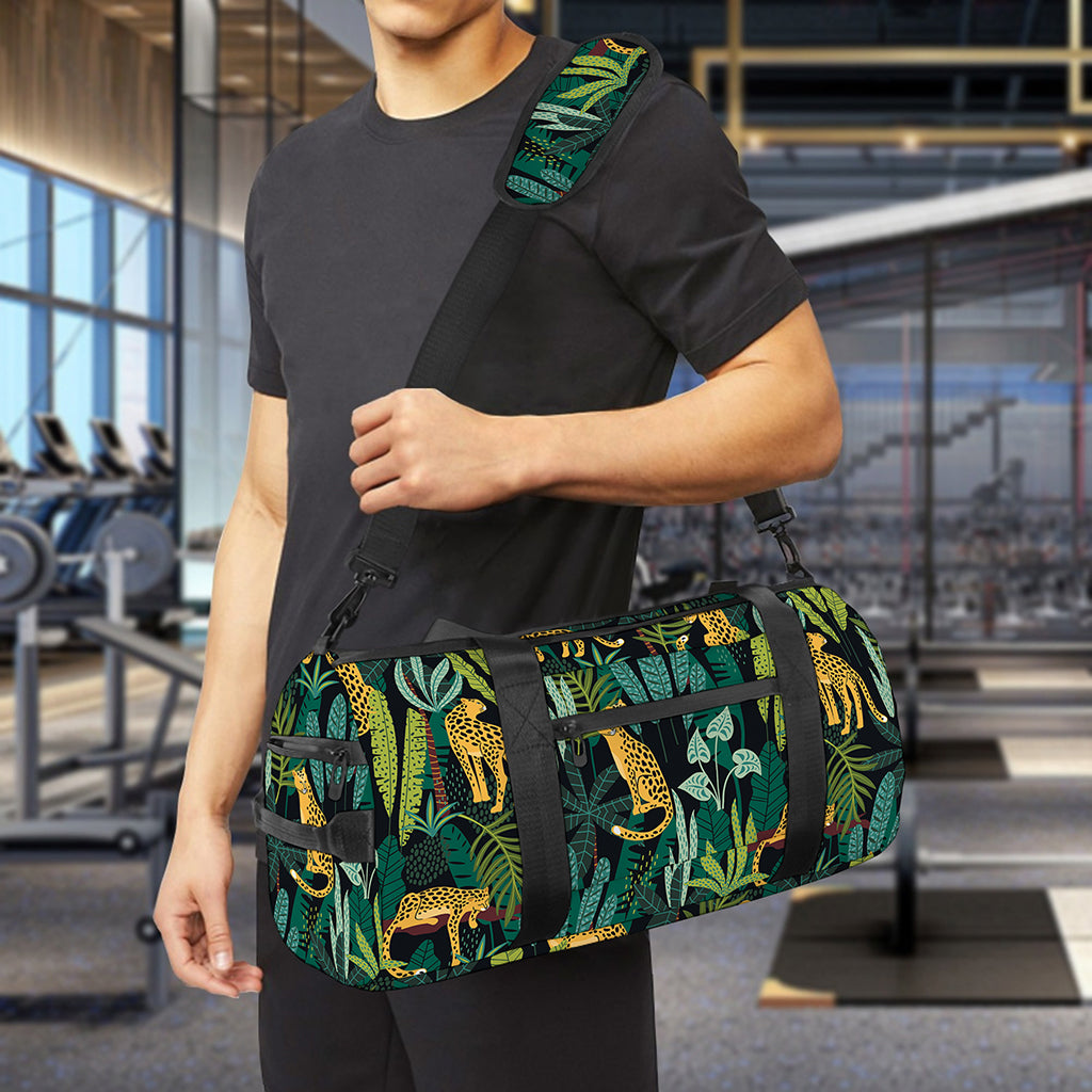 Tropical Jaguar Pattern Print Gym Bag