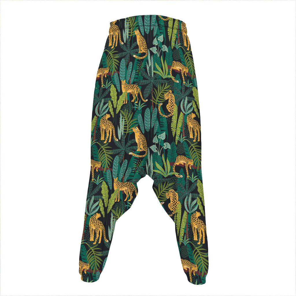 Tropical Jaguar Pattern Print Hammer Pants