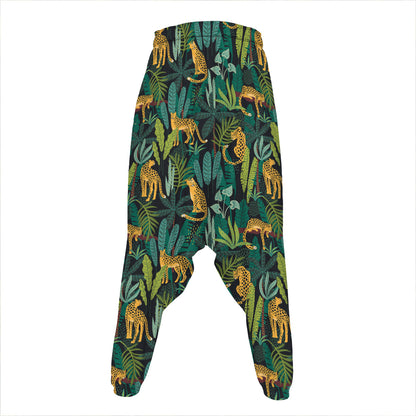 Tropical Jaguar Pattern Print Hammer Pants