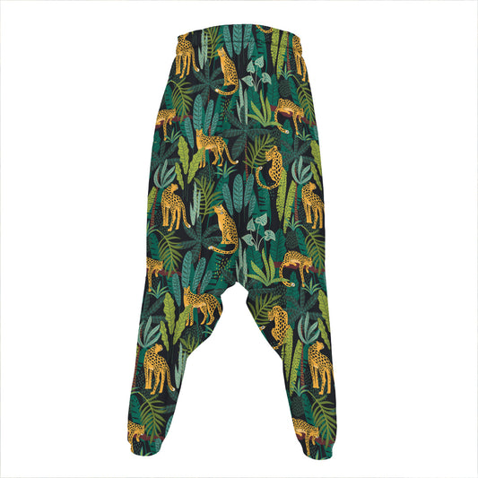 Tropical Jaguar Pattern Print Hammer Pants