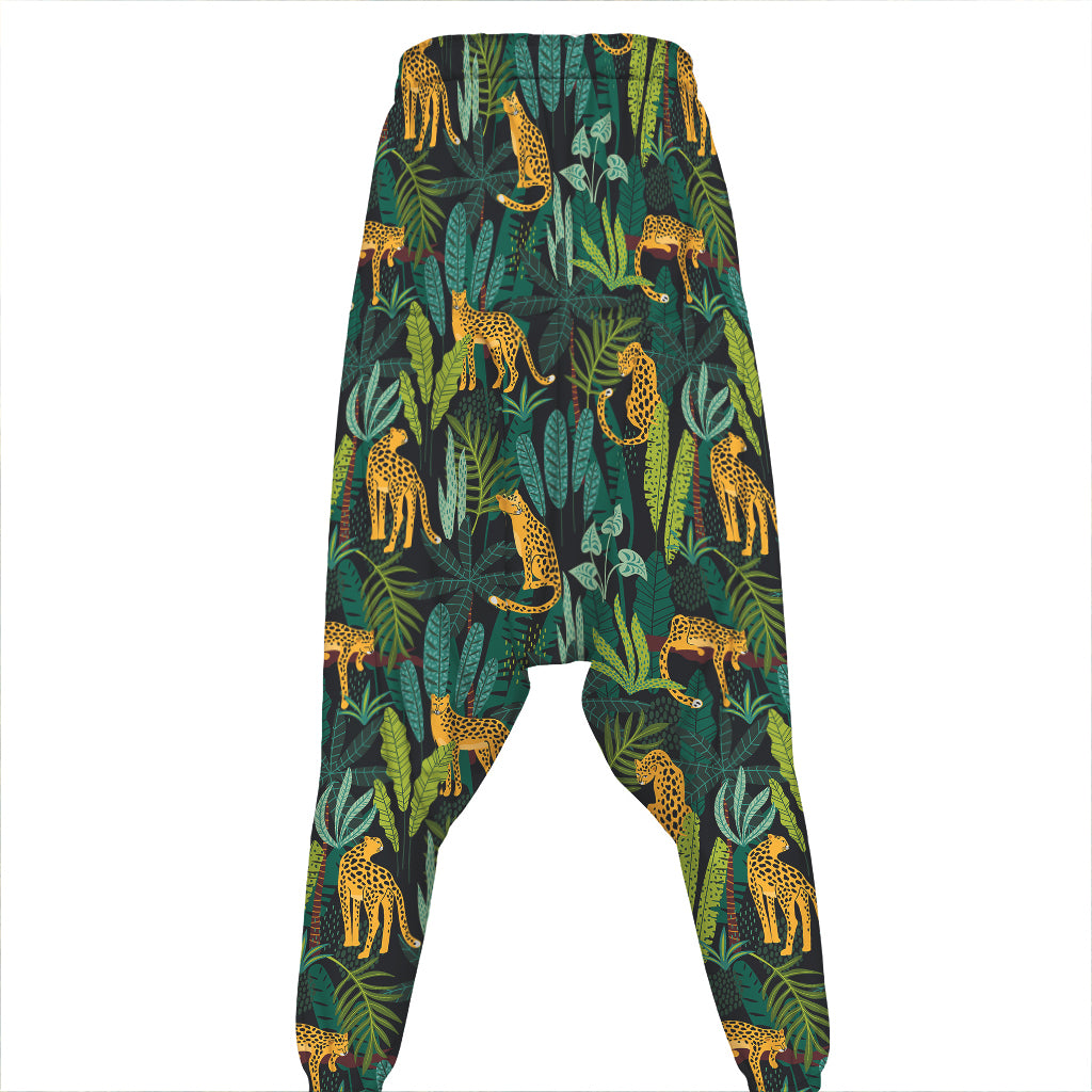 Tropical Jaguar Pattern Print Hammer Pants
