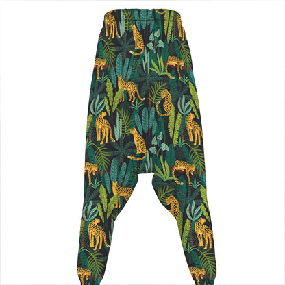 Tropical Jaguar Pattern Print Hammer Pants