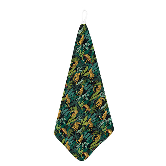 Tropical Jaguar Pattern Print Hand Towel