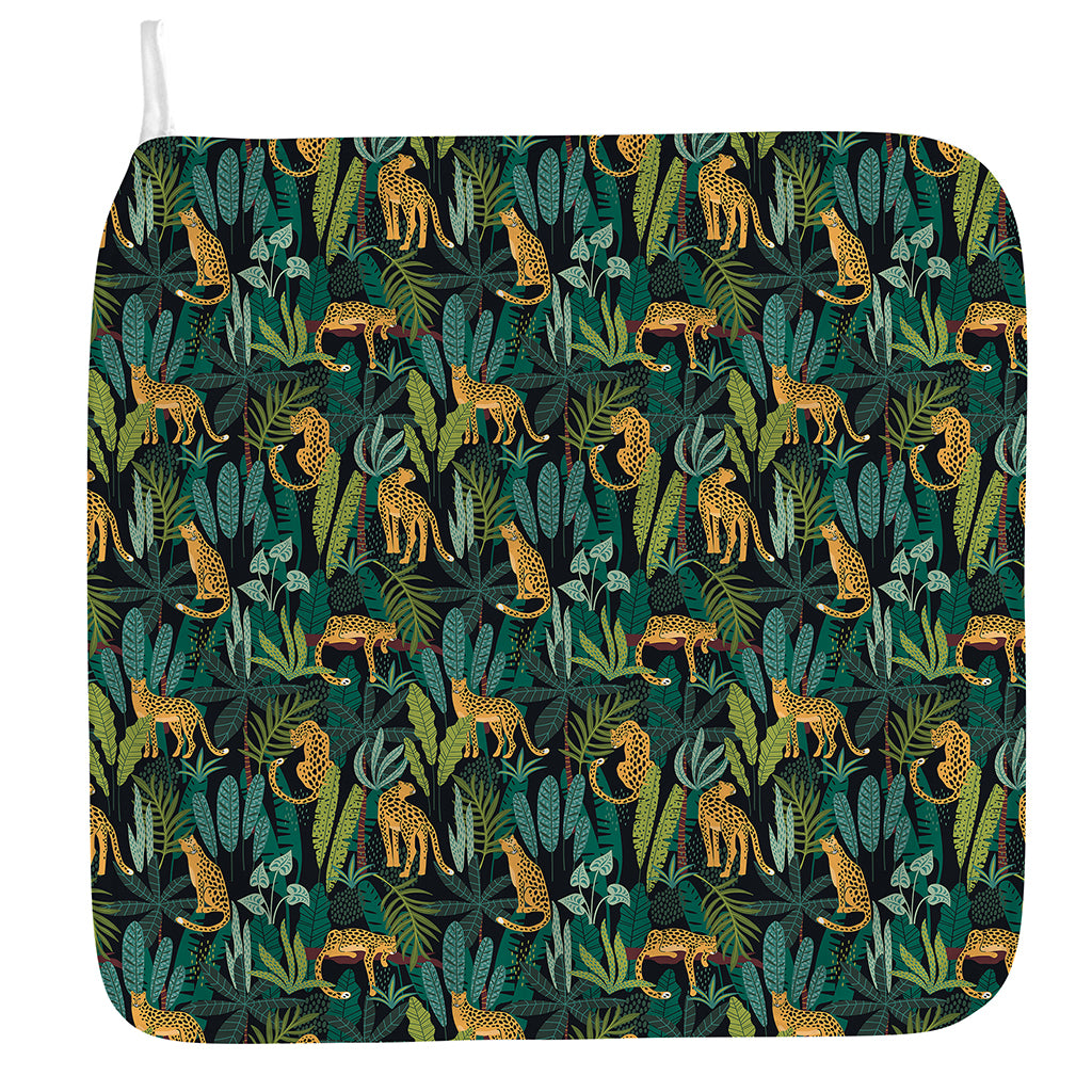 Tropical Jaguar Pattern Print Hand Towel