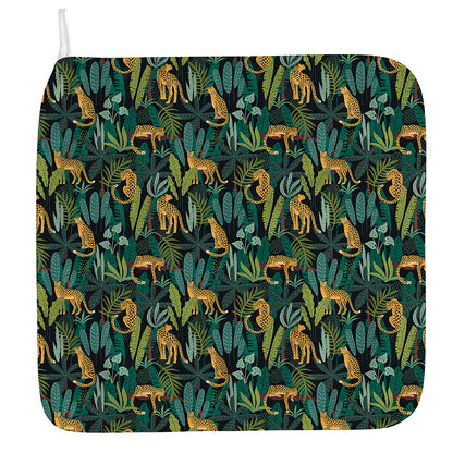 Tropical Jaguar Pattern Print Hand Towel
