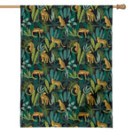 Tropical Jaguar Pattern Print House Flag
