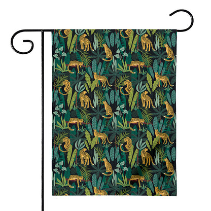 Tropical Jaguar Pattern Print House Flag
