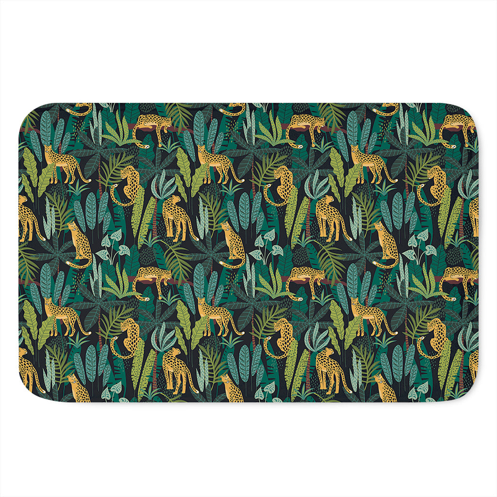 Tropical Jaguar Pattern Print Indoor Door Mat