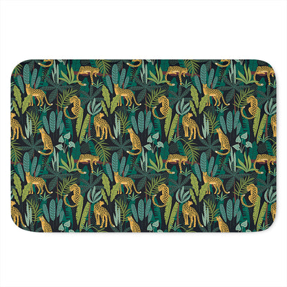 Tropical Jaguar Pattern Print Indoor Door Mat