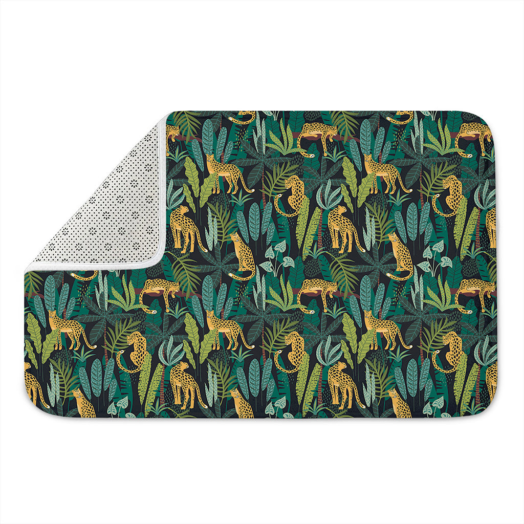 Tropical Jaguar Pattern Print Indoor Door Mat