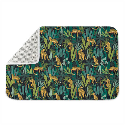 Tropical Jaguar Pattern Print Indoor Door Mat
