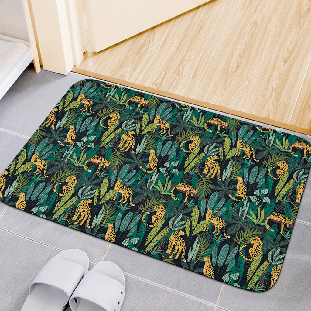 Tropical Jaguar Pattern Print Indoor Door Mat