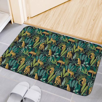 Tropical Jaguar Pattern Print Indoor Door Mat